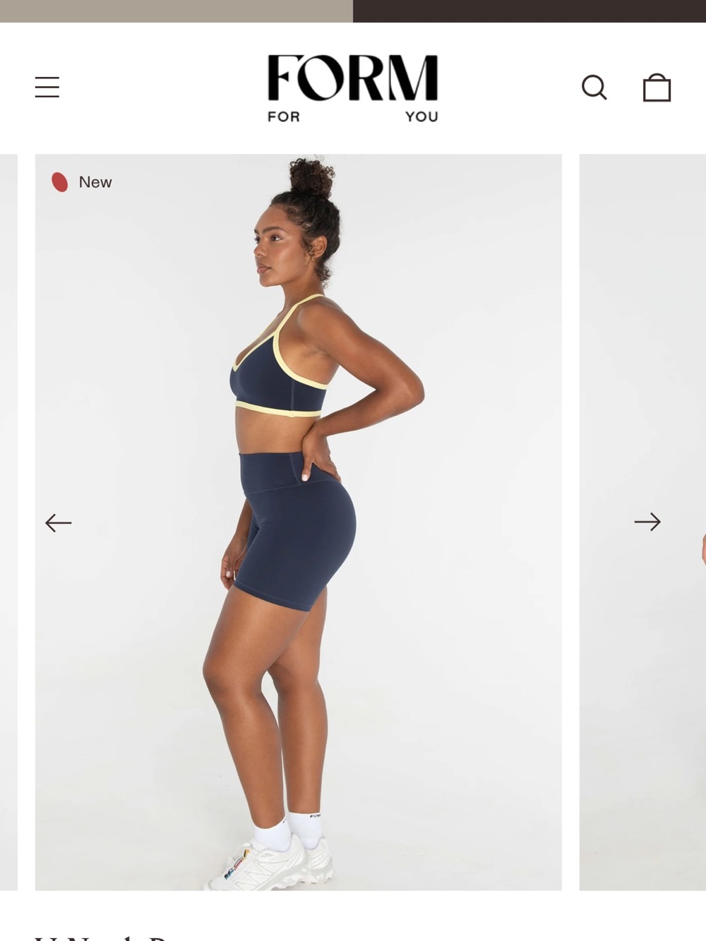 FORM V-Neck Bra - Navy/Lemon - Picture 4 of 5